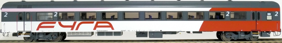 Exact-Train EX11186 - H0 - Personenwagen ICRm Fyra 1 Amsterdam-Brüssel mit Figuren, NS, Ep. VI - Wagen 2